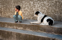 A boy & his dog.